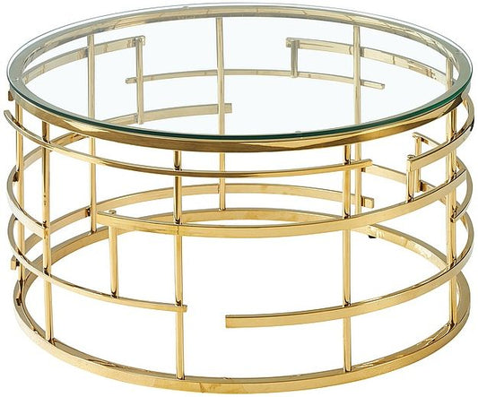 Coffee Table Livia | size: Length: 80cm, Width: 80cm, Height: 45cm, Diameter: 80cm | color: Golden | image: 0 | variant: 1012298