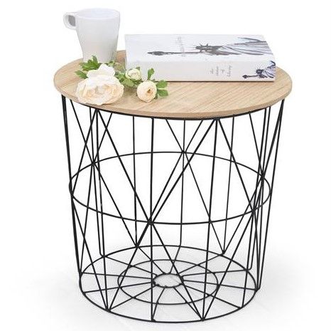 Coffee Table Mariffa | size: Length: 42cm, Width: 42cm, Height: 41cm, Diameter: 42cm | color: Black | image: 1 | variant: 1006725