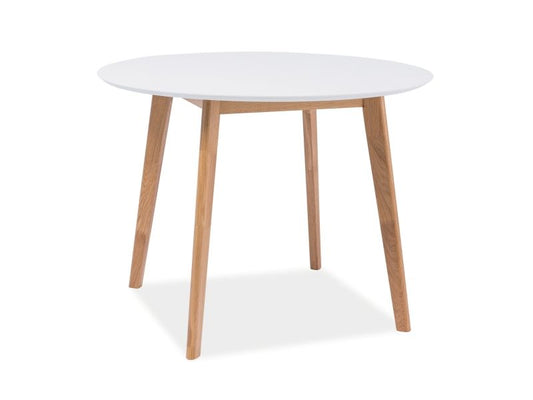 Coffee Table Mosso II | size: Length: 100cm, Width: 100cm, Height: 75cm, Diameter: 100cm | color: White/Oak | image: 1 | variant: 1011757