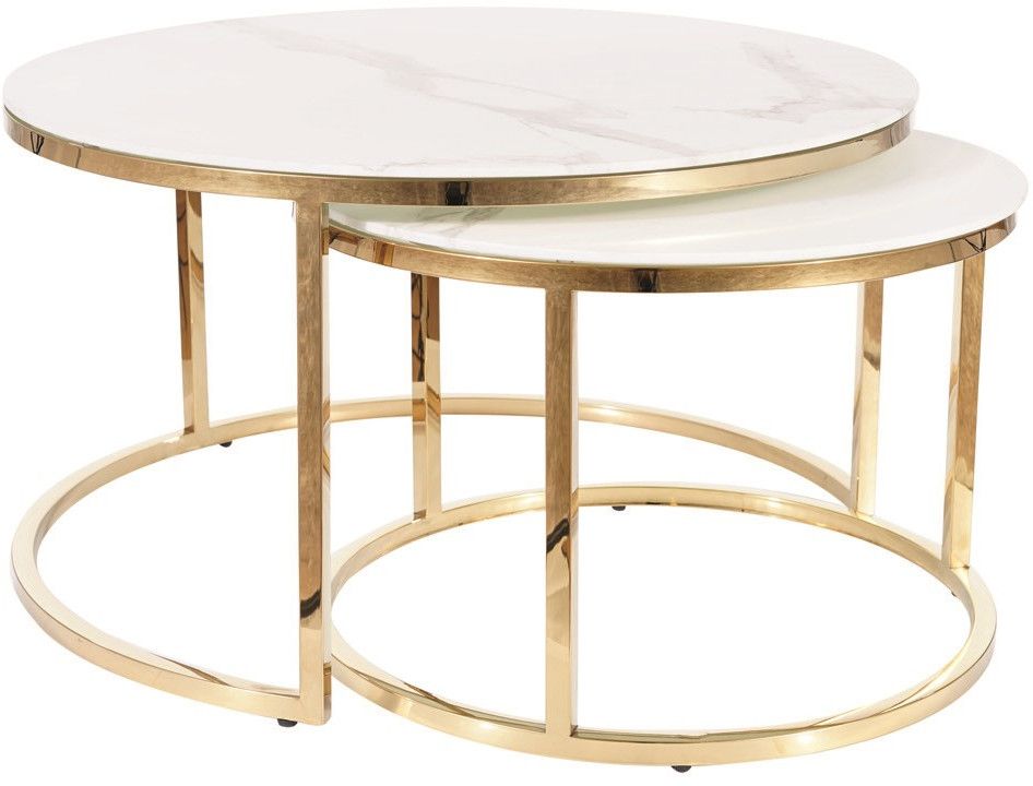 Coffee Table Muse | size: Length: 80cm, Width: 80cm, Height: 45cm, Diameter: 80cm | color: Golden | image: 1 | variant: 1006928