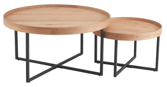 Coffee Table Music | size: Length: 90cm, Width: 90cm, Height: 46cm, Diameter: 90cm | color: Oak | image: 0 | variant: 1017946