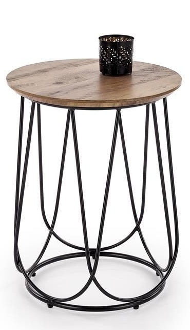 Coffee Table Nubira S | size: Length: 40cm, Width: 40cm, Height: 51cm, Diameter: 40cm | color: Walnut | image: 0 | variant: 1006730