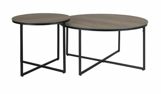 Coffee Table Palermo I | size: Length: 80cm, Width: 80cm, Height: 40cm, Diameter: 80cm | color: Brown | image: 0 | variant: 1018001