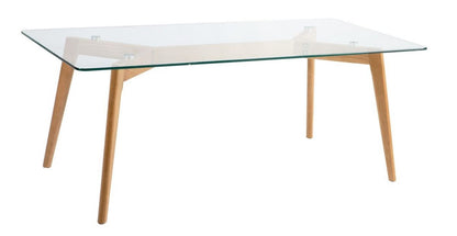 Coffee Table Rochester | size: Length: 60cm, Width: 120cm, Height: 45cm | color: Clear/Oak | image: 0 | variant: 1005373