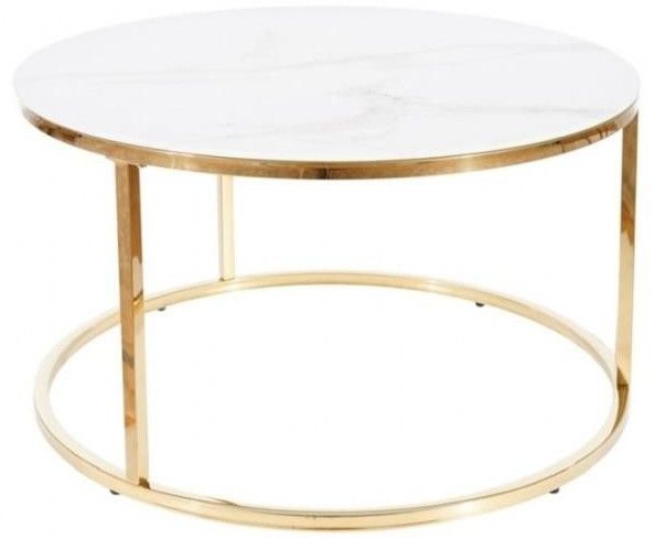 Coffee Table Sabina | size: Length: 80cm, Width: 80cm, Height: 45cm, Diameter: 80cm | color: Golden | image: 1 | variant: 1012111
