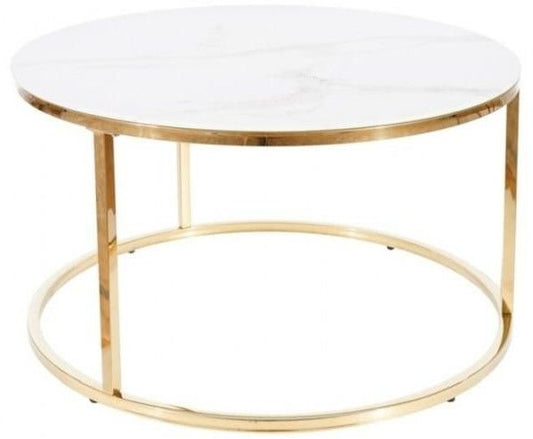 Coffee Table Sabina | size: Length: 80cm, Width: 80cm, Height: 45cm, Diameter: 80cm | color: Golden | image: 1 | variant: 1012111