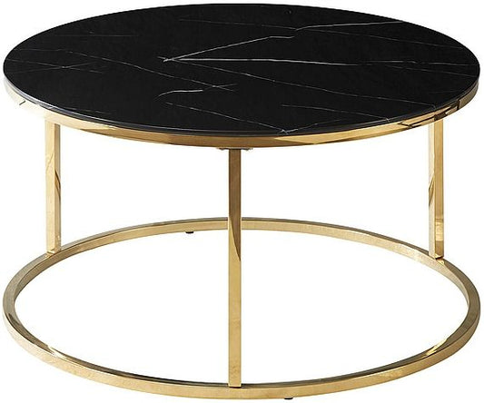 Coffee Table Sabine | size: Length: 80cm, Width: 80cm, Height: 45cm, Diameter: 80cm | color: Black/Gold | image: 0 | variant: 1012308