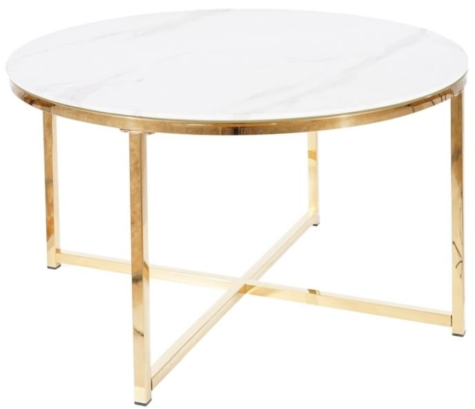 Coffee Table Salma | size: Length: 80cm, Width: 80cm, Height: 45cm, Diameter: 80cm | color: White | image: 1 | variant: 1012078