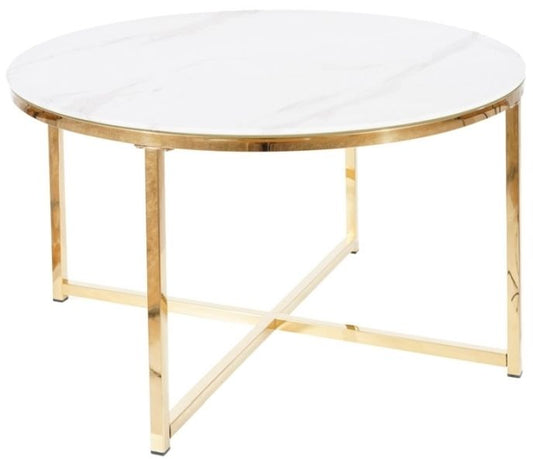 Coffee Table Salma | size: Length: 80cm, Width: 80cm, Height: 45cm, Diameter: 80cm | color: White | image: 1 | variant: 1012078