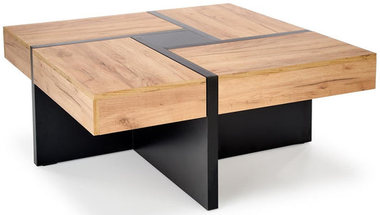 Coffee Table Sevilla | size: Length: 100cm, Width: 100cm, Height: 47cm | color: Black/Oak | image: 1 | variant: 1016878