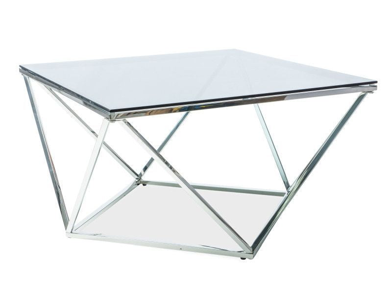 Coffee Table Silver 1 | size: Length: 80cm, Width: 80cm, Height: 45cm | color: Transparent | image: 1 | variant: 1011070