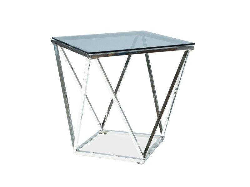 Coffee Table Silver | size: Length: 50cm, Width: 50cm, Height: 53cm | color: Transparent | image: 1 | variant: 1011069