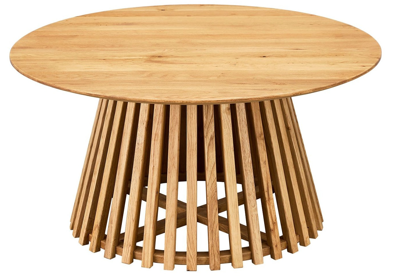 Coffee Table Slatted | size: Length: 80cm, Width: 80cm, Height: 40cm, Diameter: 80cm | color: Brown | image: 0 | variant: 1017945