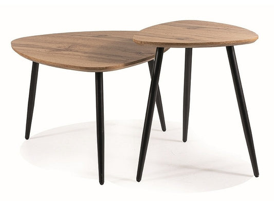 Coffee Table Twin | size: Length: 60cm, Width: 60cm, Height: 40cm | color: Oak | image: 1 | variant: 1006887