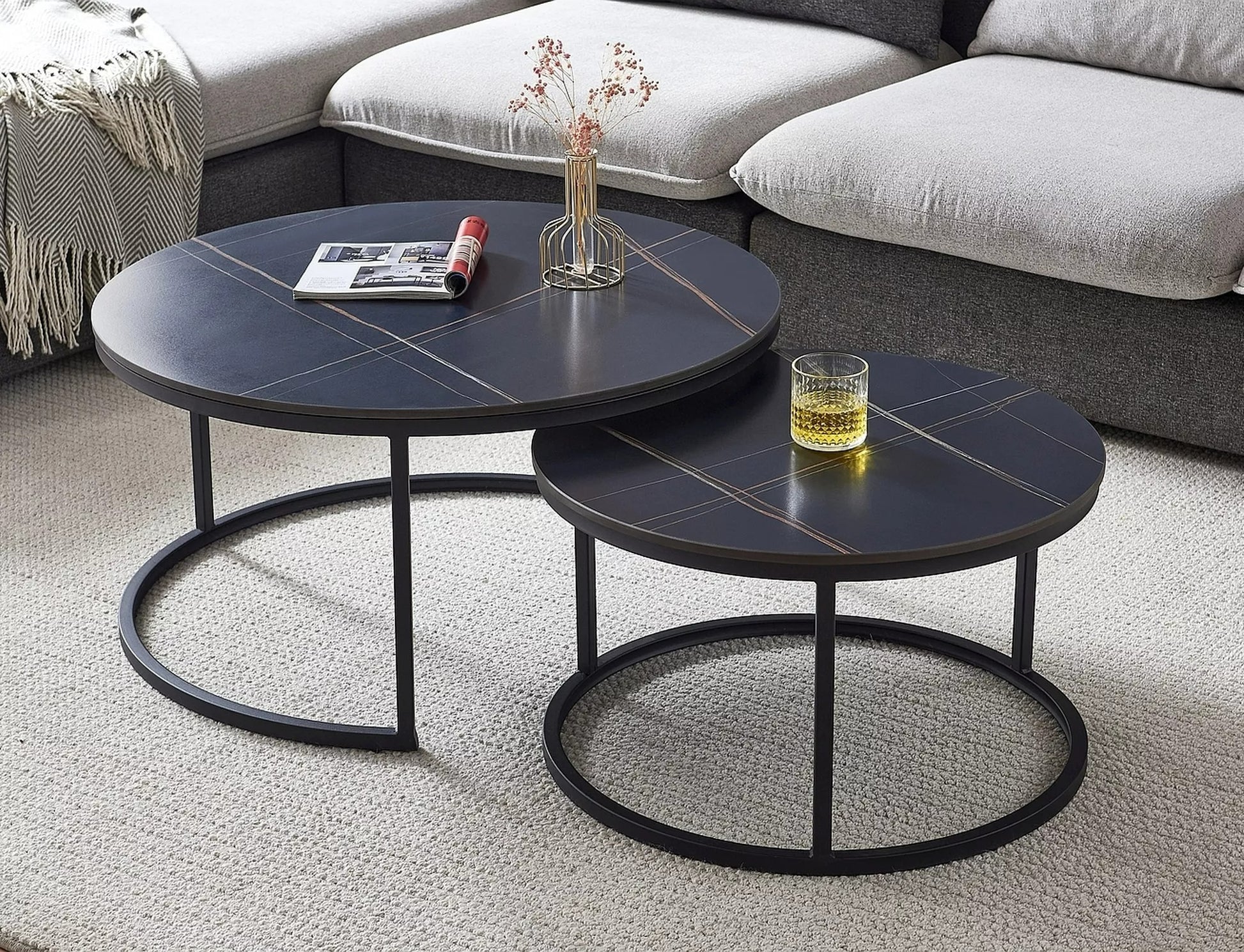 Coffee Table West Melbourne | size: Length: 80cm, Width: 80cm, Height: 42cm, Diameter: 80cm | color: Black | image: 4 | variant: 1008022