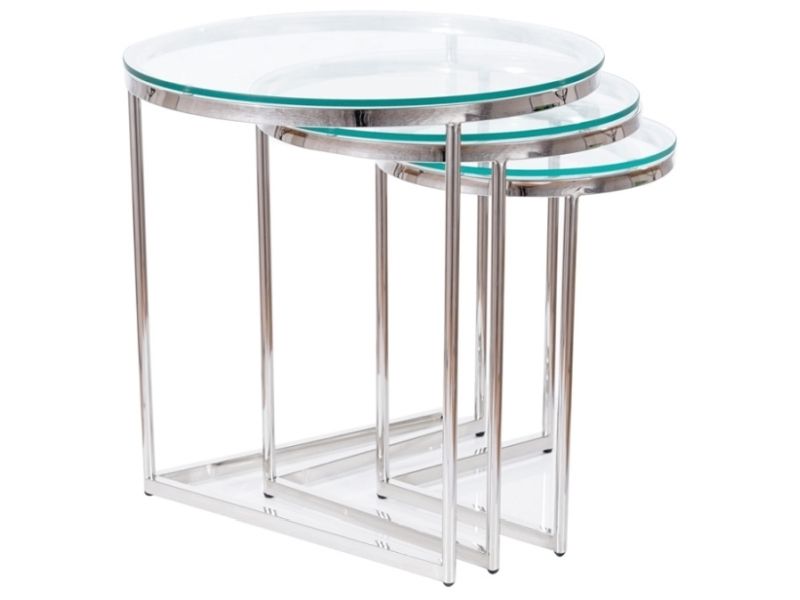 Coffee Table West Modena | size: Length: 55cm, Width: 55cm, Height: 56cm, Diameter: 55cm | color: Silver | image: 2 | variant: 1007780