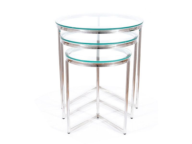Coffee Table West Modena | size: Length: 55cm, Width: 55cm, Height: 56cm, Diameter: 55cm | color: Silver | image: 3 | variant: 1007780