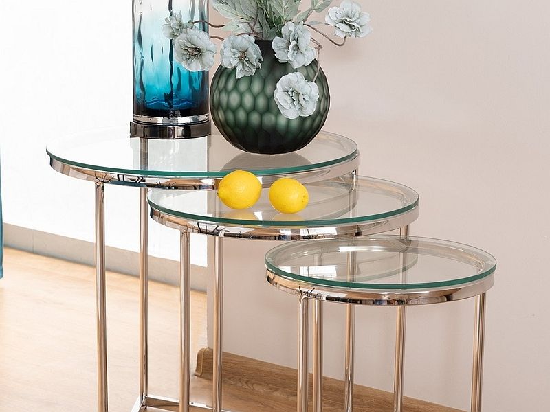 Coffee Table West Modena | size: Length: 55cm, Width: 55cm, Height: 56cm, Diameter: 55cm | color: Silver | image: 4 | variant: 1007780