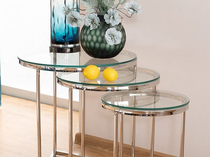 Coffee Table West Modena | size: Length: 55cm, Width: 55cm, Height: 56cm, Diameter: 55cm | color: Silver | image: 4 | variant: 1007780