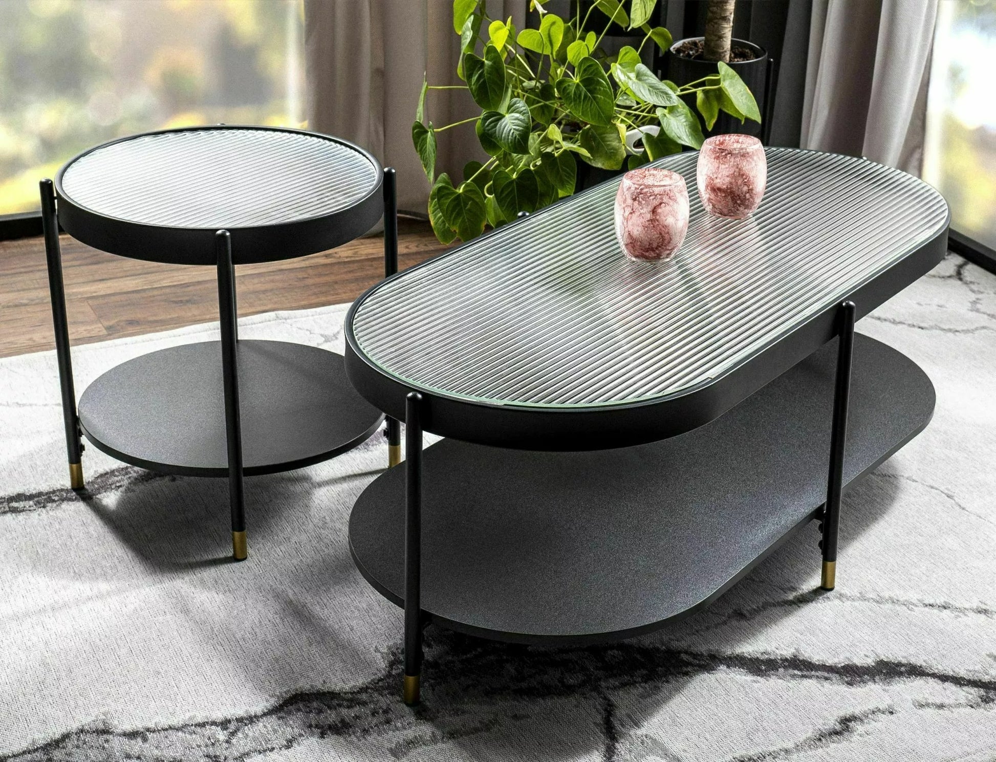 Coffee Table West Nairobi | size: Length: 45cm, Width: 45cm, Height: 48cm, Diameter: 45cm | color: Transparent | image: 1 | variant: 1008031