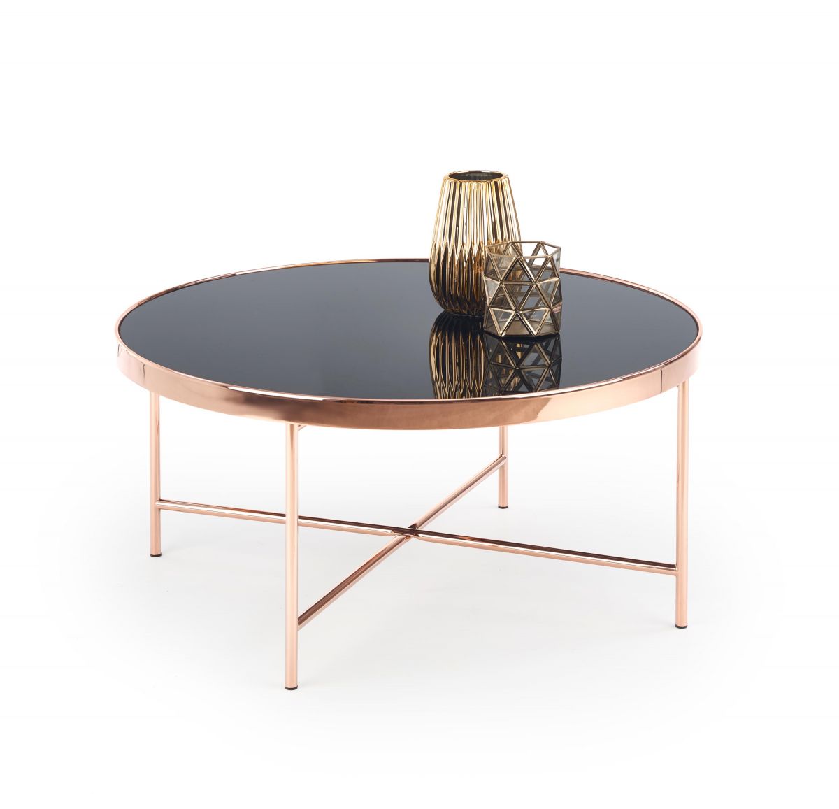 Coffee Table West Newport | size: Length: 82cm, Width: 82cm, Height: 40cm, Diameter: 82cm | color: Black/Copper | image: 1 | variant: 1007087