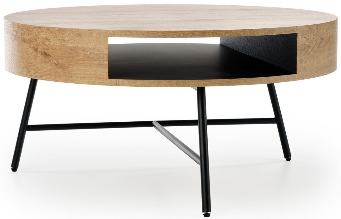 Coffee Table West Norrkoping | size: Length: 80cm, Width: 80cm, Height: 41cm, Diameter: 80cm | color: Black/Oak | image: 2 | variant: 1007487