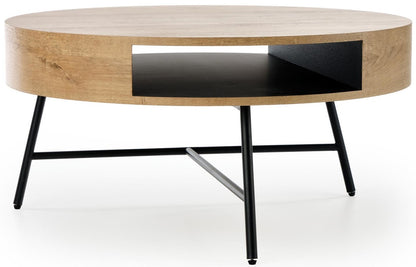 Coffee Table West Norrkoping | size: Length: 80cm, Width: 80cm, Height: 41cm, Diameter: 80cm | color: Black/Oak | image: 2 | variant: 1007487