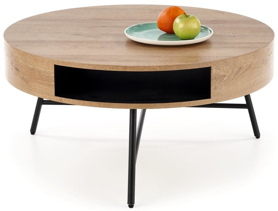 Coffee Table West Norrkoping | size: Length: 80cm, Width: 80cm, Height: 41cm, Diameter: 80cm | color: Black/Oak | image: 4 | variant: 1007487
