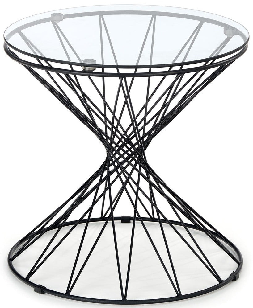 Coffee Table West Odense | size: Length: 50cm, Width: 50cm, Height: 45cm, Diameter: 50cm | color: Transparent/Black | image: 1 | variant: 1007491