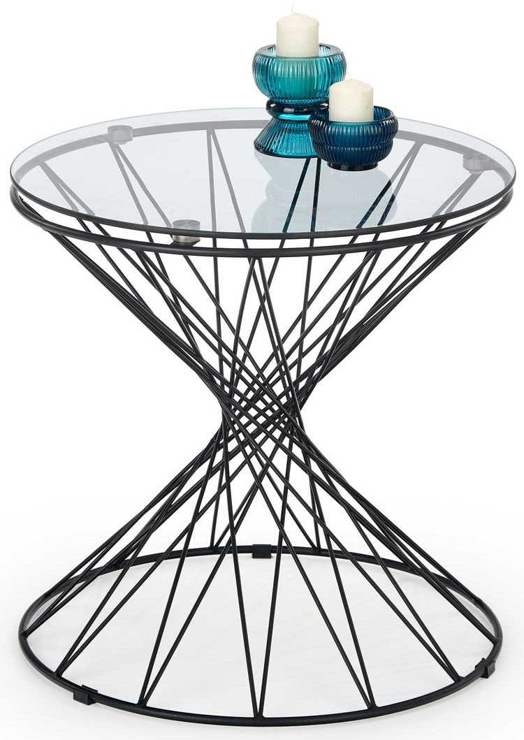 Coffee Table West Odense | size: Length: 50cm, Width: 50cm, Height: 45cm, Diameter: 50cm | color: Transparent/Black | image: 2 | variant: 1007491