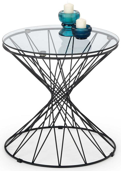 Coffee Table West Odense | size: Length: 50cm, Width: 50cm, Height: 45cm, Diameter: 50cm | color: Transparent/Black | image: 2 | variant: 1007491