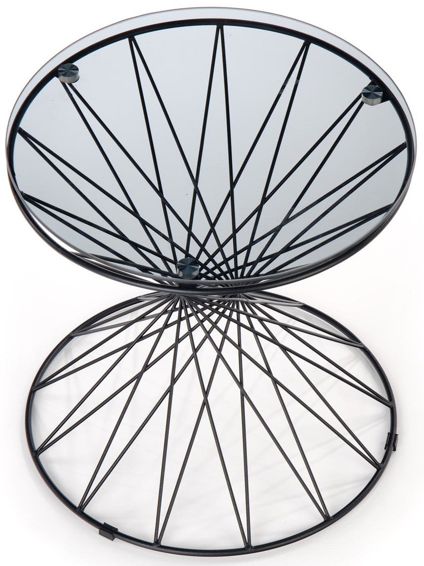 Coffee Table West Odense | size: Length: 50cm, Width: 50cm, Height: 45cm, Diameter: 50cm | color: Transparent/Black | image: 3 | variant: 1007491