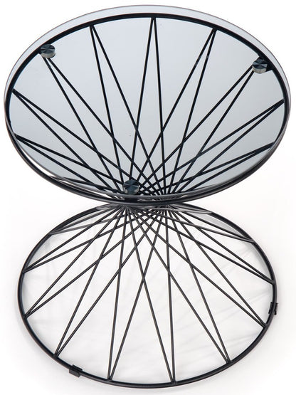 Coffee Table West Odense | size: Length: 50cm, Width: 50cm, Height: 45cm, Diameter: 50cm | color: Transparent/Black | image: 3 | variant: 1007491