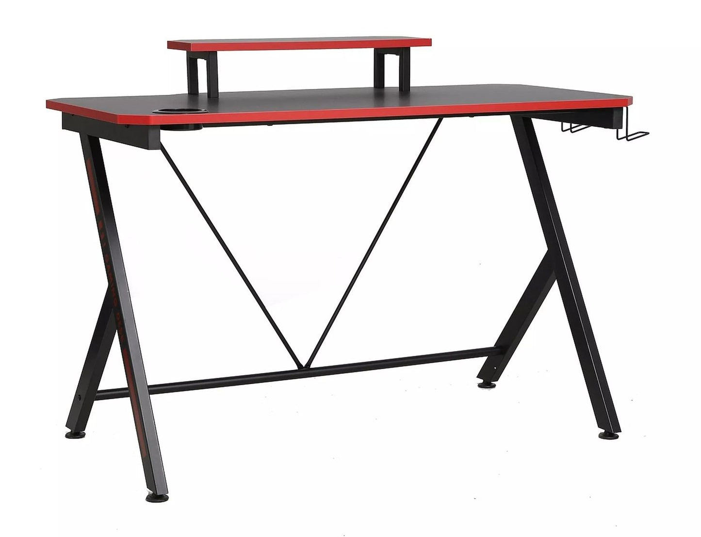 Computer Desk B-202 | size: Length: 60cm, Width: 120cm, Height: 76cm | color: Black/Red | image: 1 | variant: 1017862