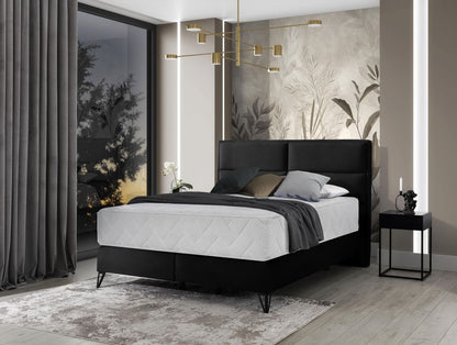 Continental Double Bed Aberdeen | size: Length: 215cm, Width: 140cm, Height: 130cm | color: Black | image: 1 | variant: 1013143