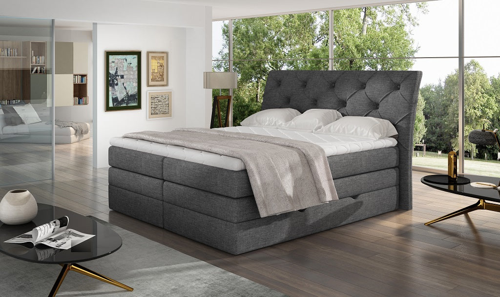 Continental Double Bed Addlestone | size: Length: 215cm, Width: 158cm, Height: 120cm | color: Sawana | image: 1 | variant: 1013067