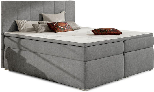 Continental Double Bed Bolero 2 | size: Length: 205cm, Width: 180cm, Height: 126cm | color: Gray | image: 0 | variant: 1008817