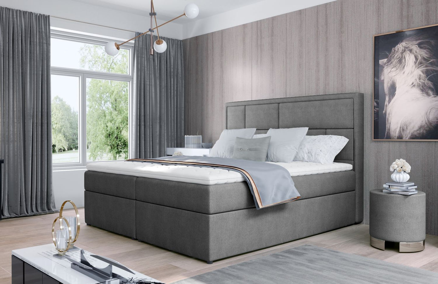 Continental Double Bed Carmarthen 1 | size: Length: 215cm, Width: 160cm, Height: 115cm | color: Omega | image: 1 | variant: 1013018