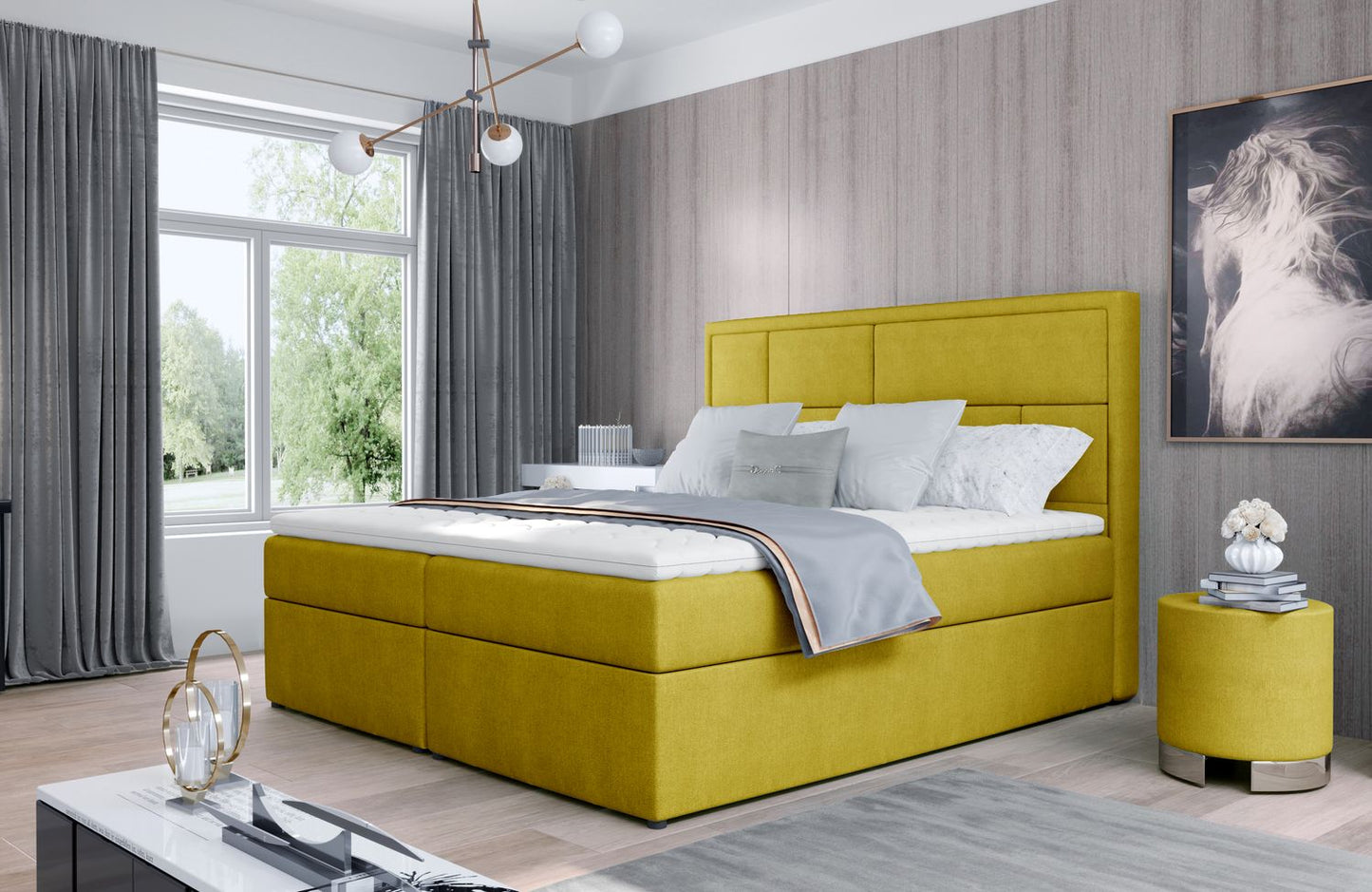 Continental Double Bed Carmarthen 1 | size: Length: 215cm, Width: 160cm, Height: 115cm | color: Omega | image: 1 | variant: 1013019