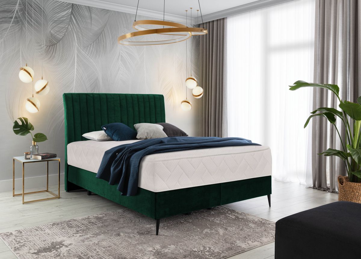 Continental Double Bed Dundee 1 | size: Length: 218cm, Width: 160cm, Height: 130cm | color: Green | image: 0 | variant: 1012291