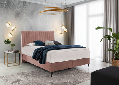 Continental Double Bed Dundee 1 | size: Length: 218cm, Width: 160cm, Height: 130cm | color: Pink | image: 0 | variant: 1012299