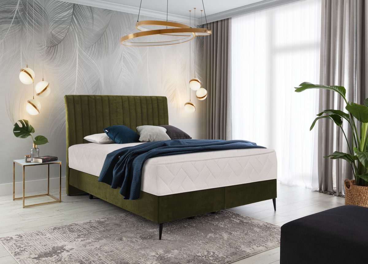 Continental Double Bed Dundee 2 | size: Length: 218cm, Width: 180cm, Height: 130cm | color: Green | image: 0 | variant: 1012319