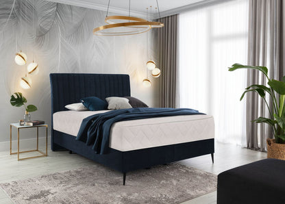 Continental Double Bed Dundee | size: Length: 218cm, Width: 140cm, Height: 130cm | color: Blue | image: 0 | variant: 1012283