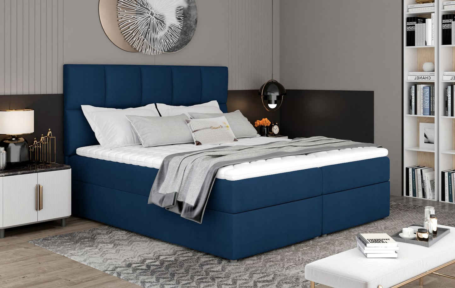 Continental Double Bed East Abercynon 2 | size: Length: 210cm, Width: 185cm, Height: 124cm | color: Blue | image: 1 | variant: 1012761