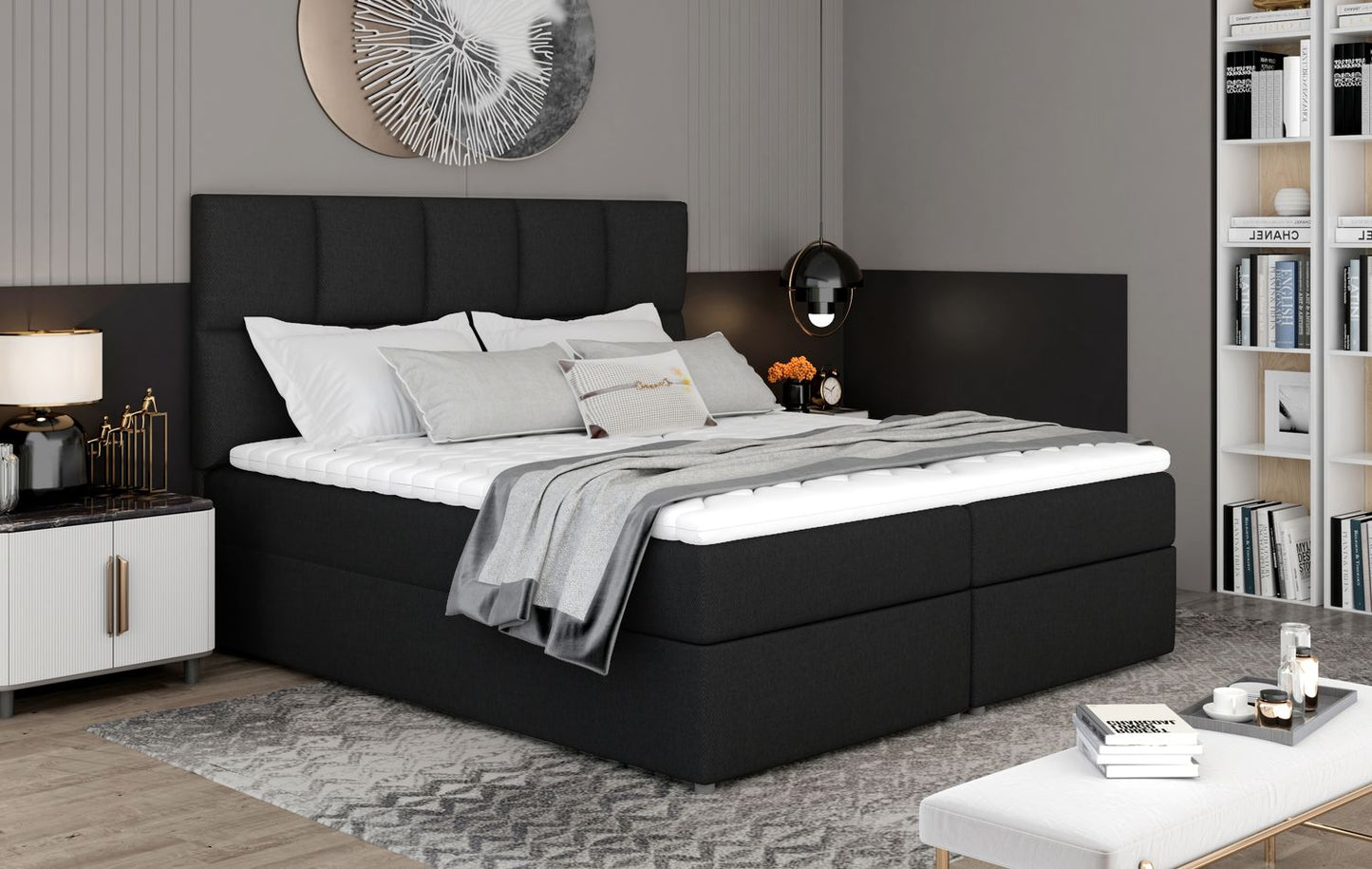 Continental Double Bed East Abercynon 2 | size: Length: 210cm, Width: 185cm, Height: 124cm | color: Sawana | image: 1 | variant: 1012767
