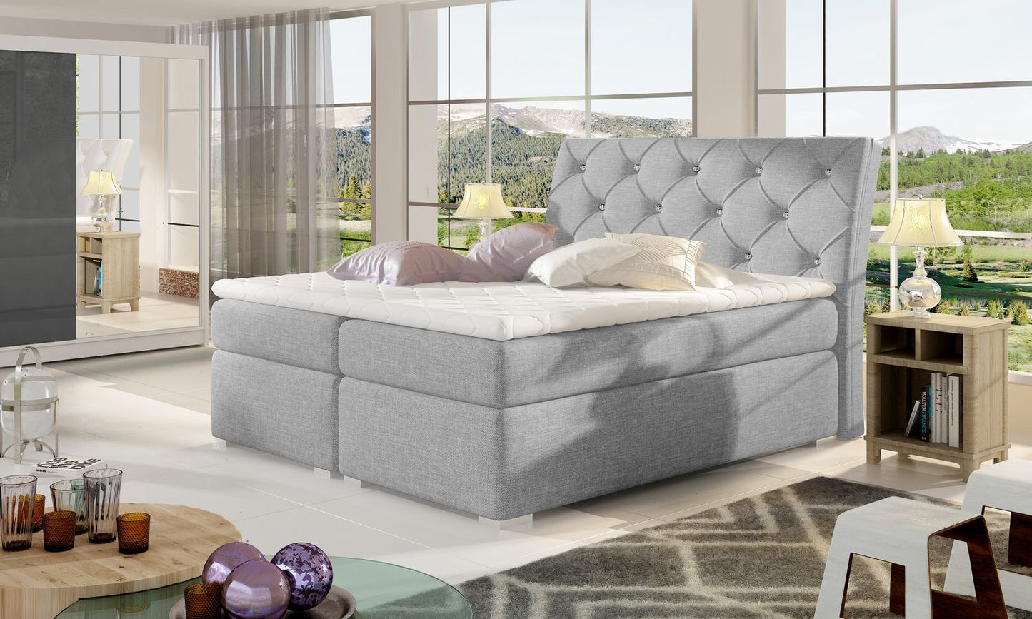 Continental Double Bed East Guayaquil 1 | size: Length: 208cm, Width: 163cm, Height: 116cm | color: Sawana | image: 1 | variant: 1012178