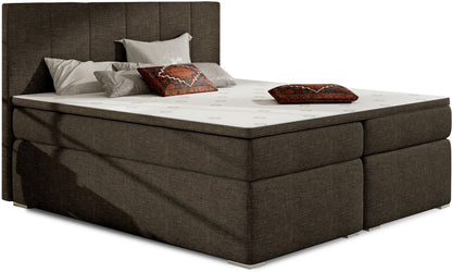 Continental Double Bed East Kaunas 2 | size: Length: 205cm, Width: 180cm, Height: 126cm | color: Black | image: 0 | variant: 1012356