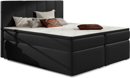 Continental Double Bed East Kaunas 2 | size: Length: 205cm, Width: 180cm, Height: 126cm | color: Black | image: 1 | variant: 1012357