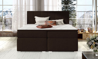 Continental Double Bed East Kaunas 2 | size: Length: 205cm, Width: 180cm, Height: 126cm | color: Black | image: 2 | variant: 1012356