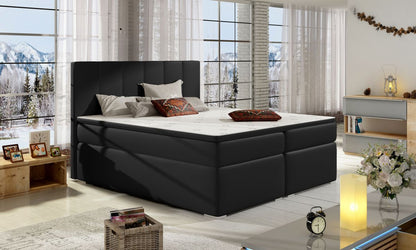 Continental Double Bed East Kaunas 2 | size: Length: 205cm, Width: 180cm, Height: 126cm | color: Black | image: 2 | variant: 1012357